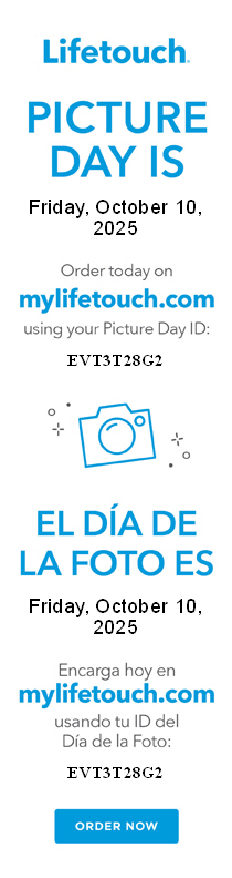 Picture Day is Friday October 10, 2025. Picture Day ID is EVT3T28G2